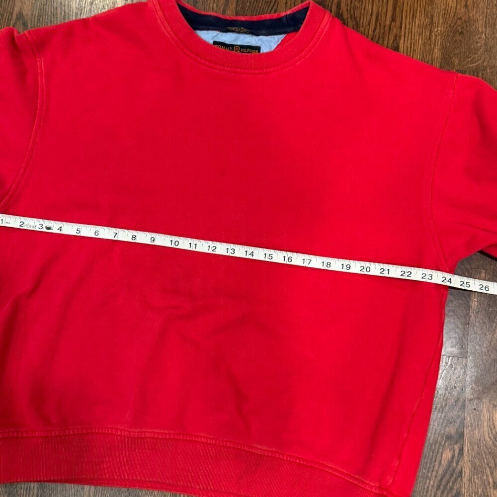 Tommy Hilfiger Vintage Y2K Red Crewneck Sweatshirt - Women's Large - Picture 7 of 11